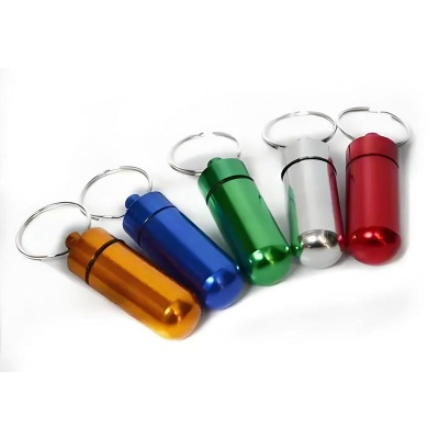 铝合金迷你便携式药丸瓶 户外防水密封药罐 数控车床来图来样定制