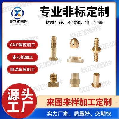 非标定制螺丝不锈钢铁铝铜件异形螺杆螺母自动车床生产加工五金件